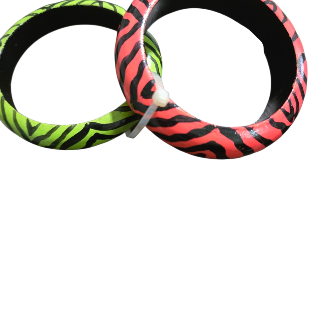 Zebra Print Bangle Bracelets